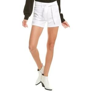 Joe's Jeans Belted White Denim Shorts the Brinkley